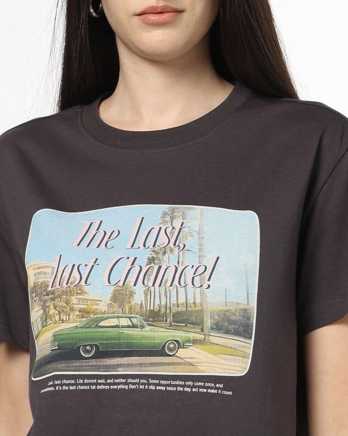 Women Graphic Print Boxy Fit Crew-Neck T-Shirt