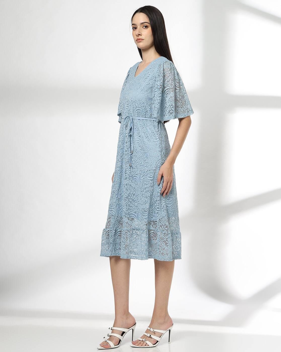 Women Lace V-Neck A-Line Dress