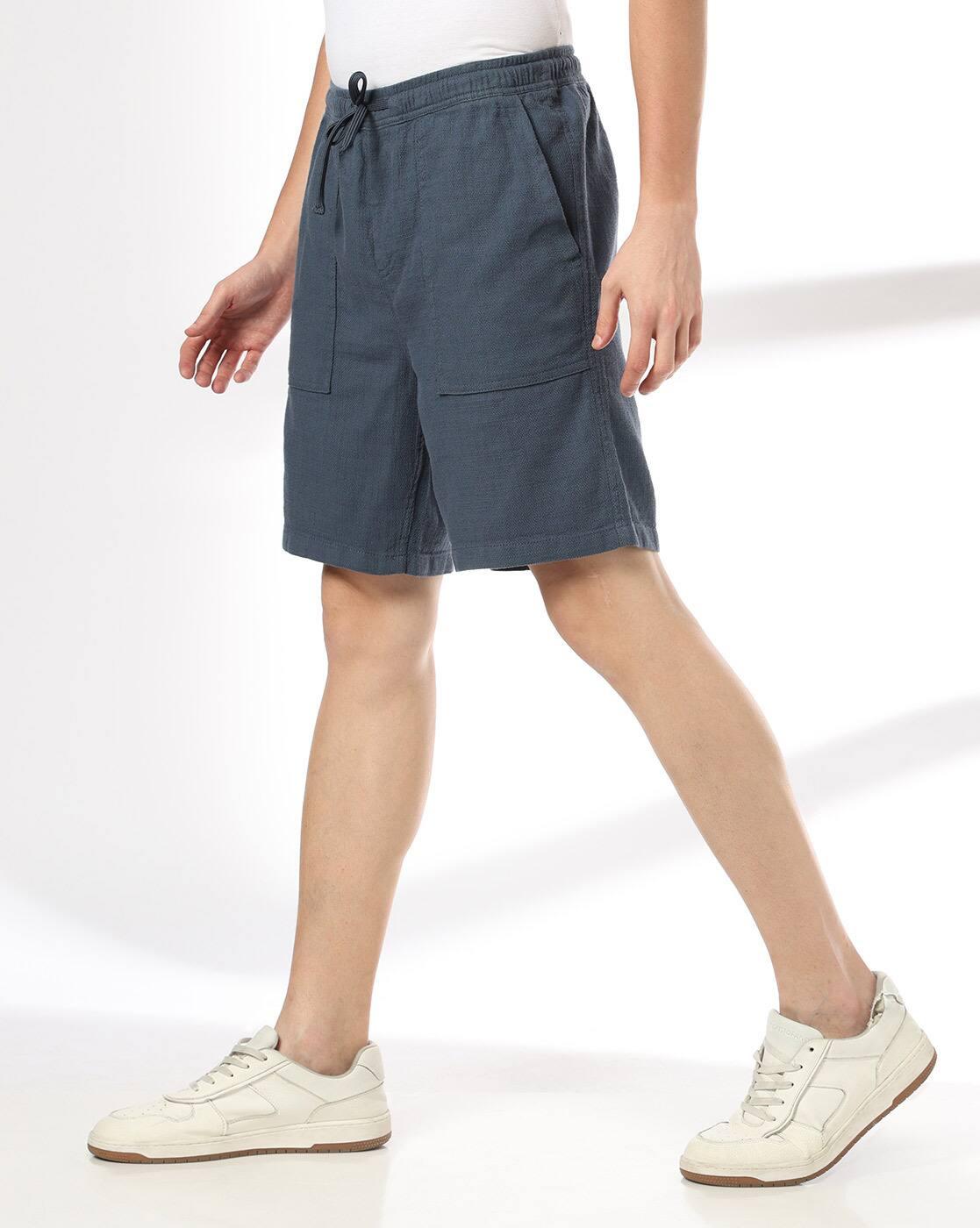 Men Regular Fit Knit Shorts with Insert Pockets