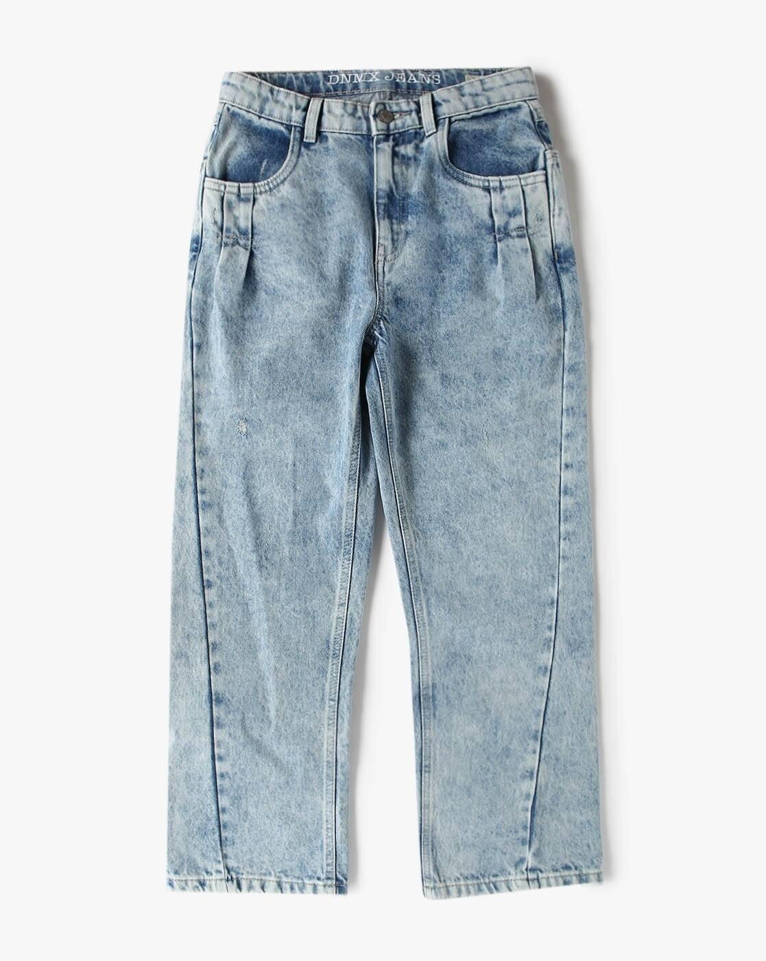 Boys Heavily Washed Loose Fit Jeans