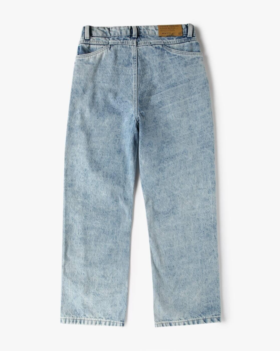 Boys Heavily Washed Loose Fit Jeans