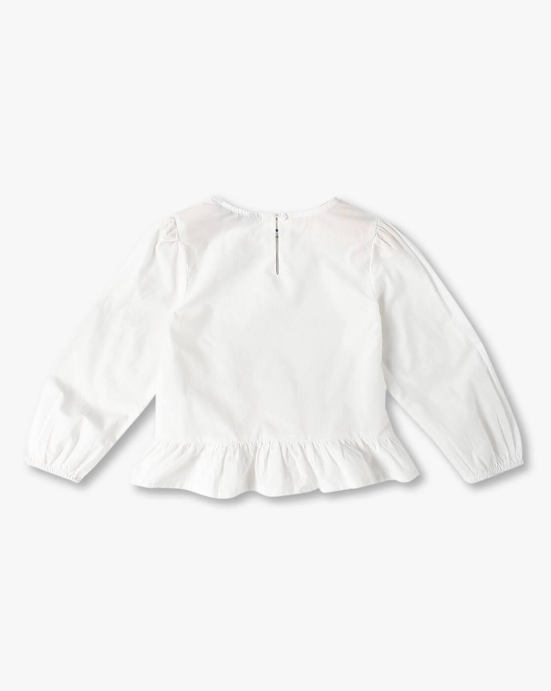 Girls Embellished Regular Fit Peplum Top