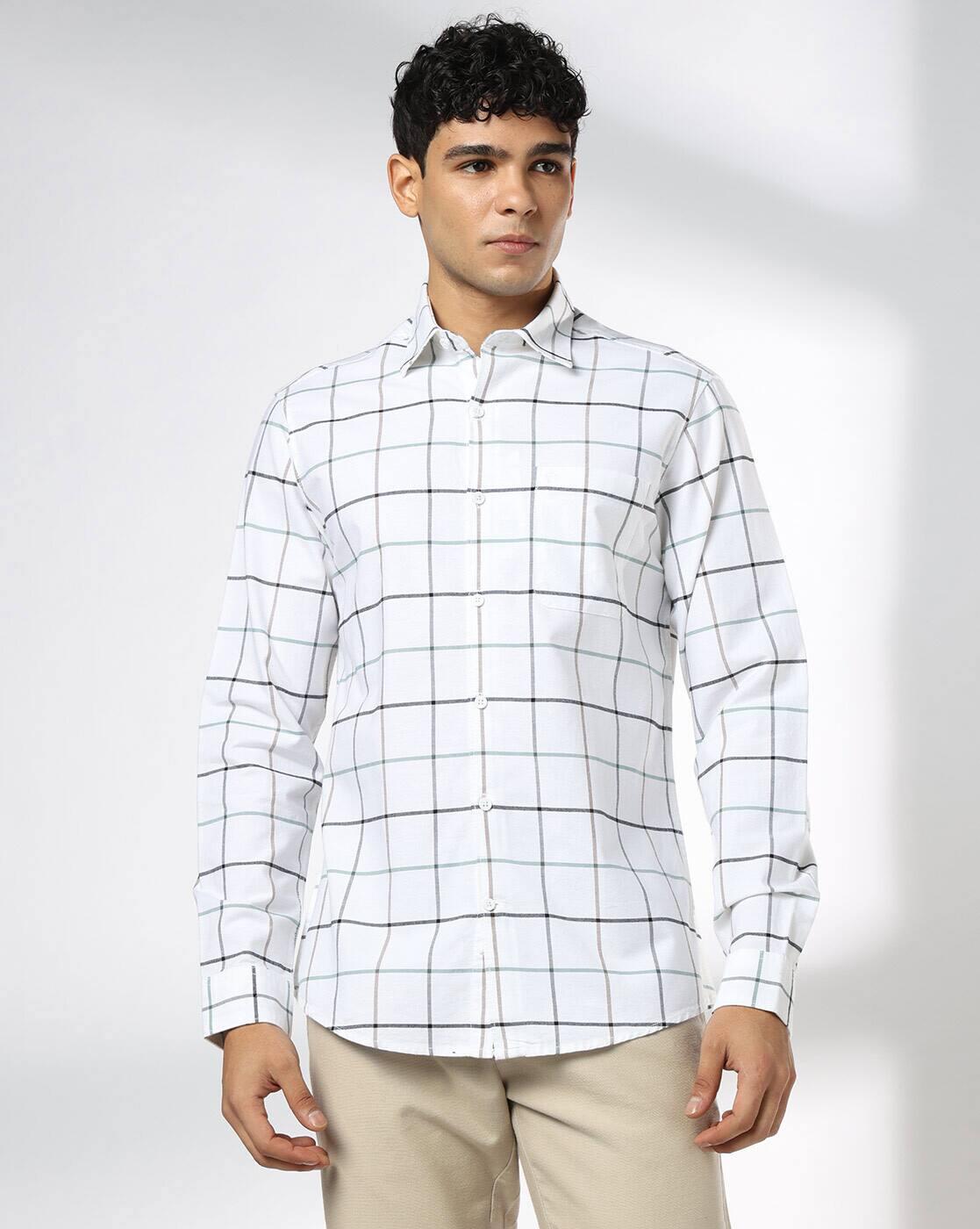 Men Checked Slim Fit Cotton Shirt with Patch Pocket