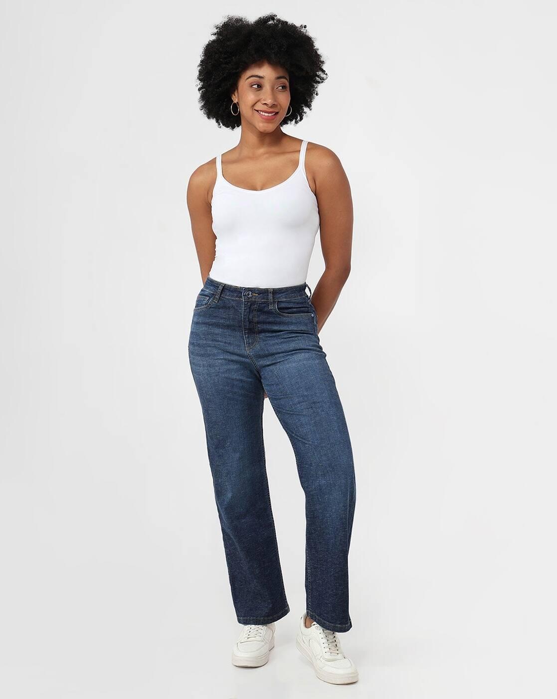 Women High-Rise Straight Fit Jeans