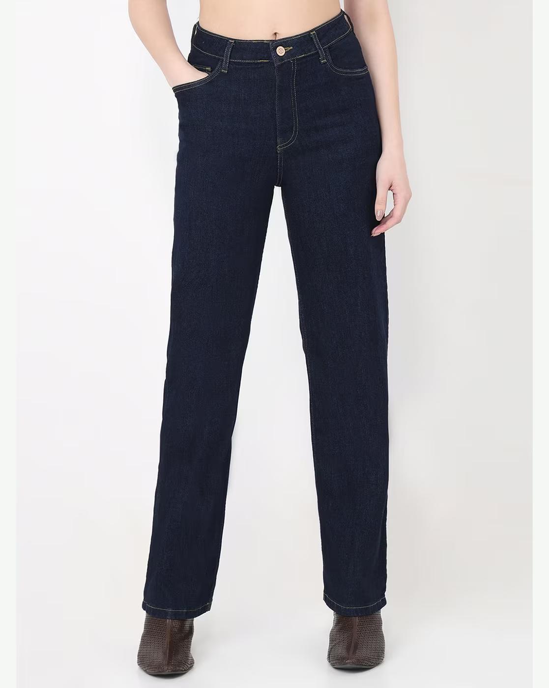 Women High-Rise Straight Fit Jeans