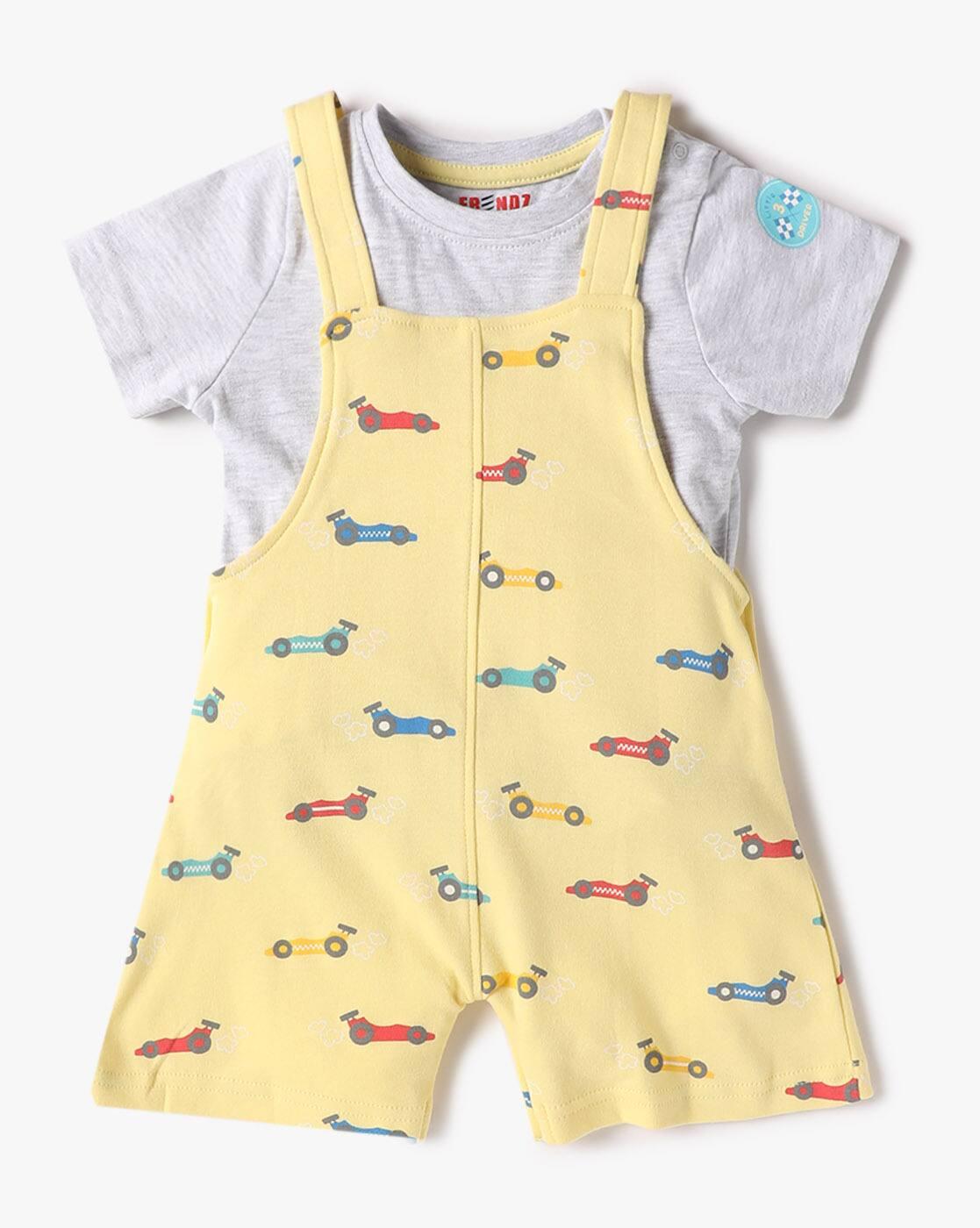Printed T-Shirt & Dungaree Set