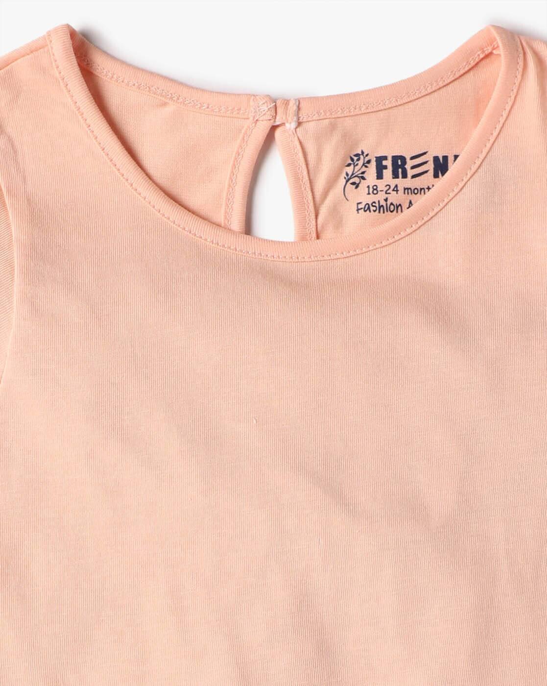 Girls Printed Dungaree with T-Shirt