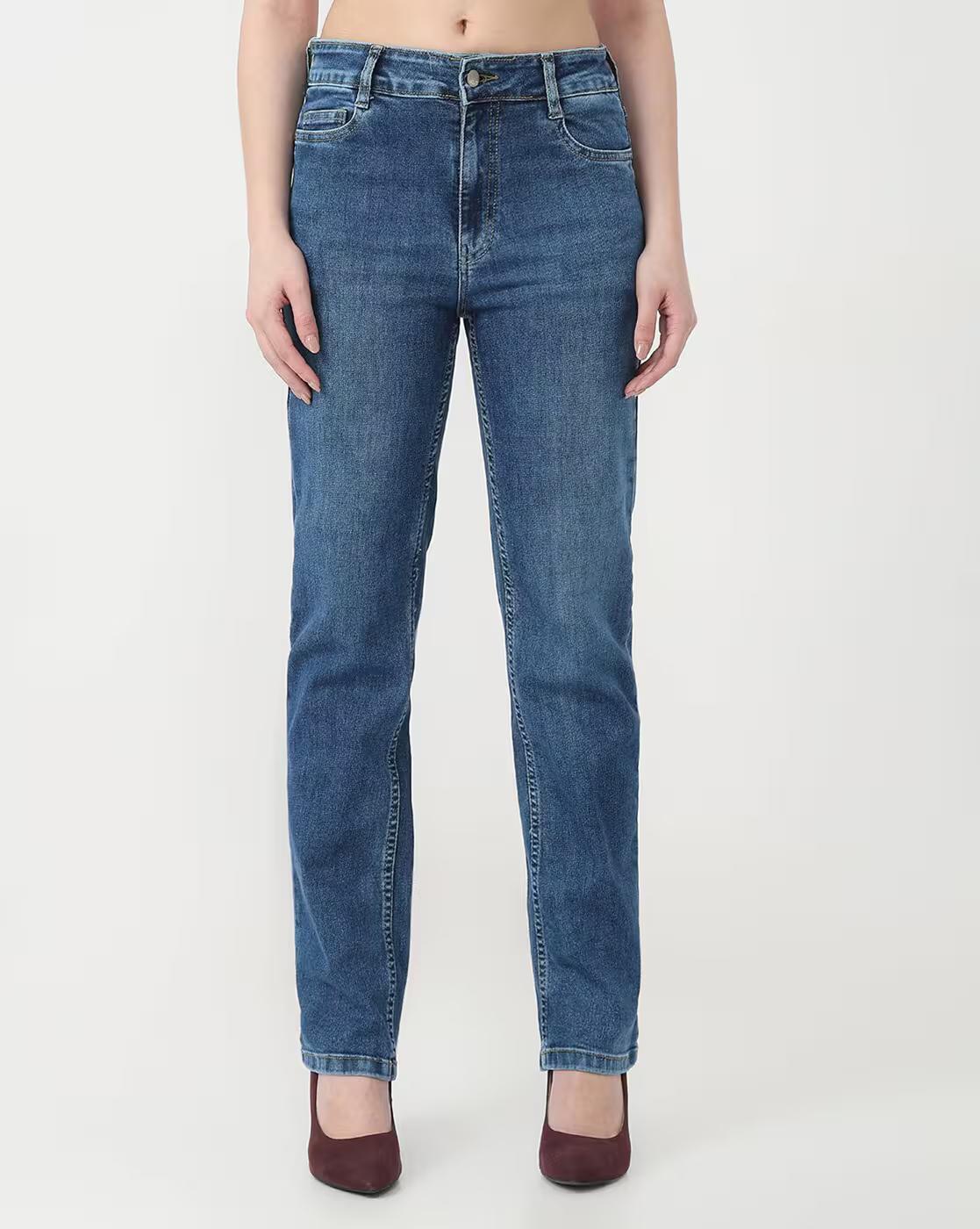 Women High-Rise Straight Fit Jeans