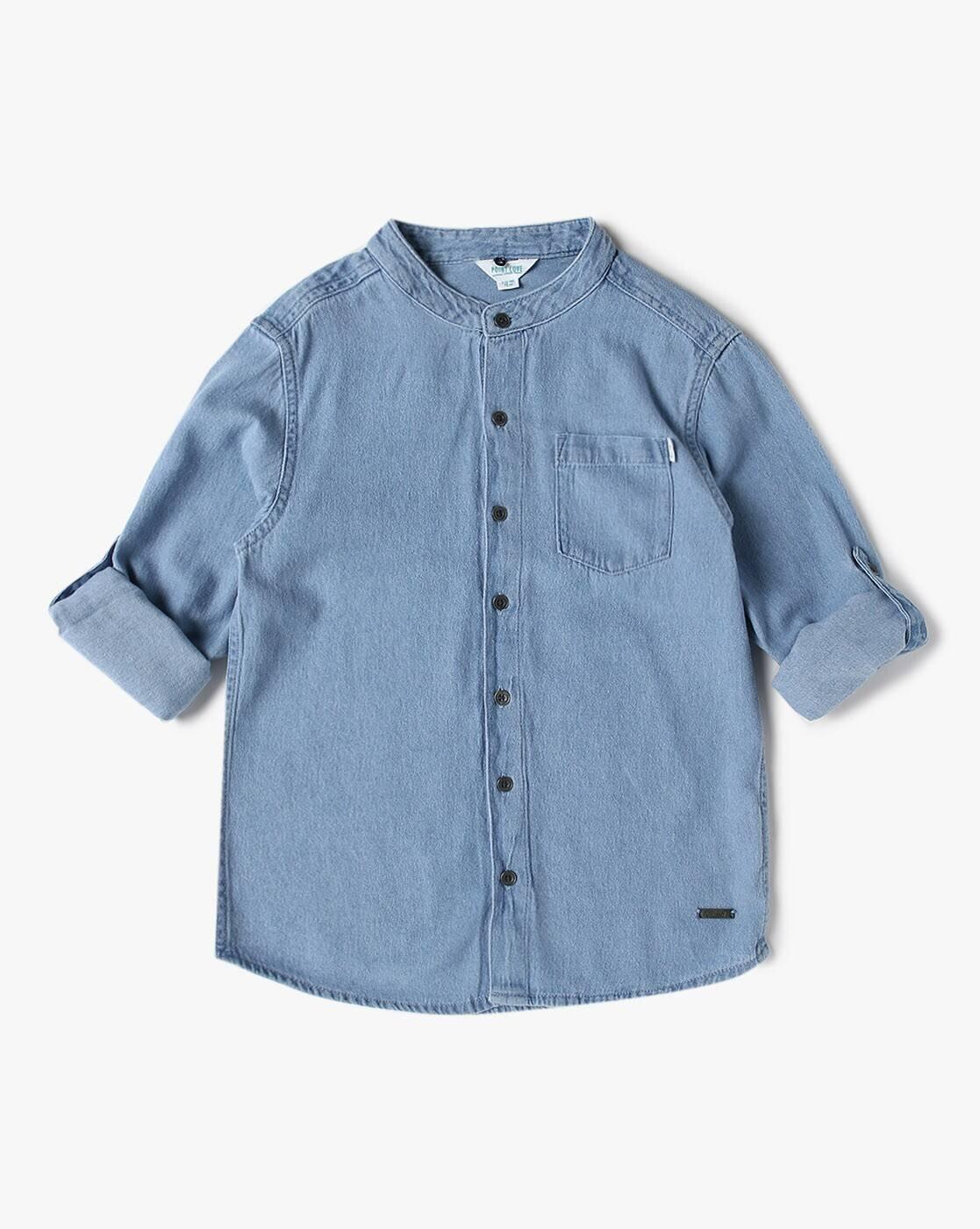Boys Washed Regular Fit Hooded Shirt