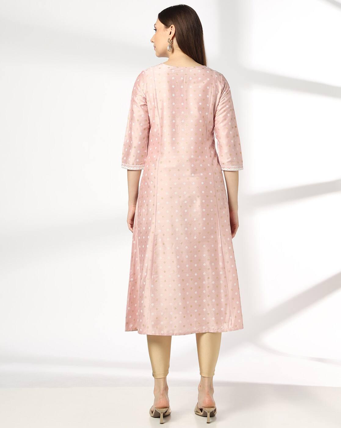 Women Embroidered Flared Kurta with Insert Pocket