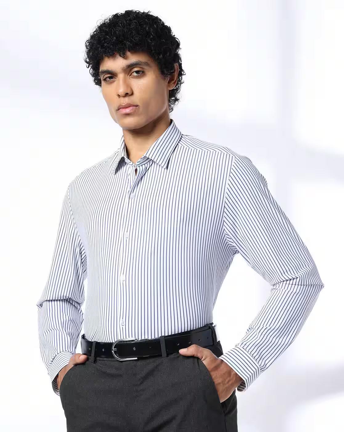 Men Striped Slim Fit Shirt
