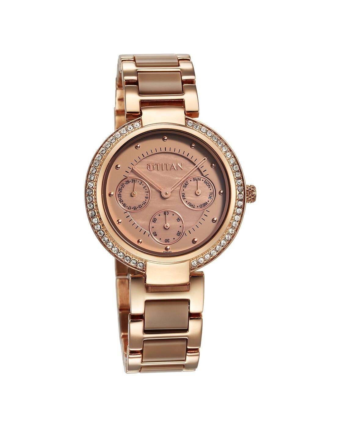 Women Acetate Glam Water-Resistant Analogue Watch-NU95187KD03