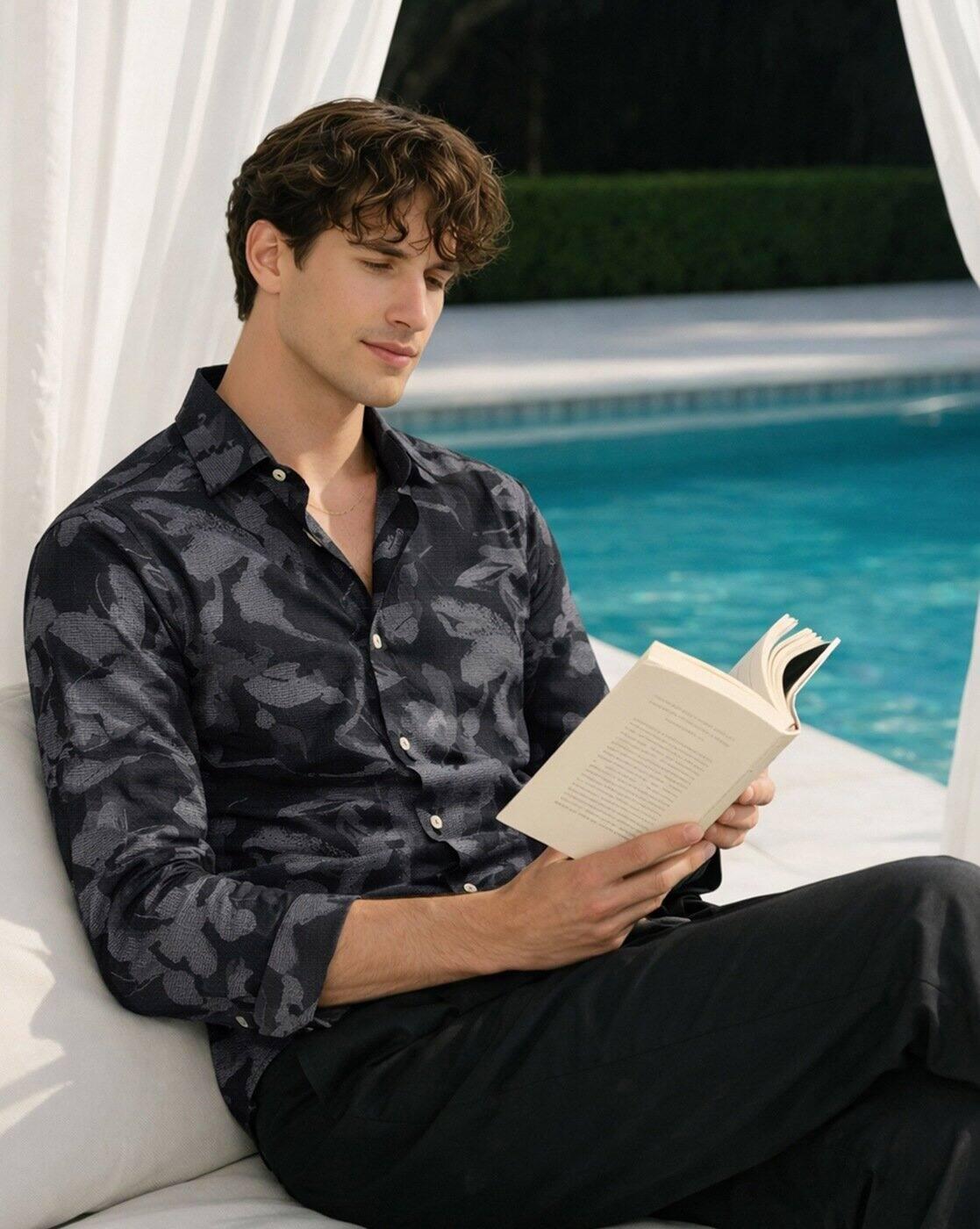Men Printed Slim Fit Party Shirt