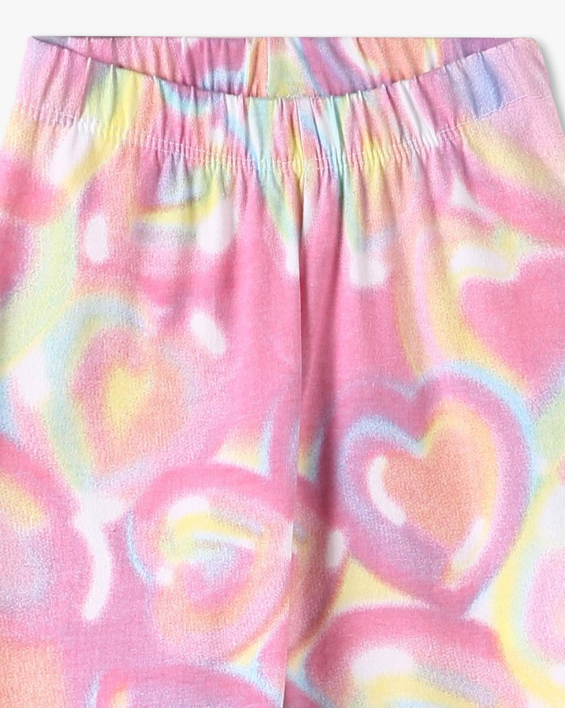 Girls Heart Print Skinny Leggings