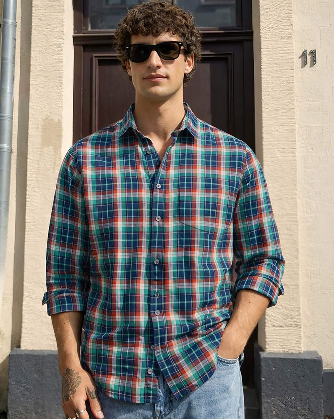 THE MEN SHIRTS, GREEN, S