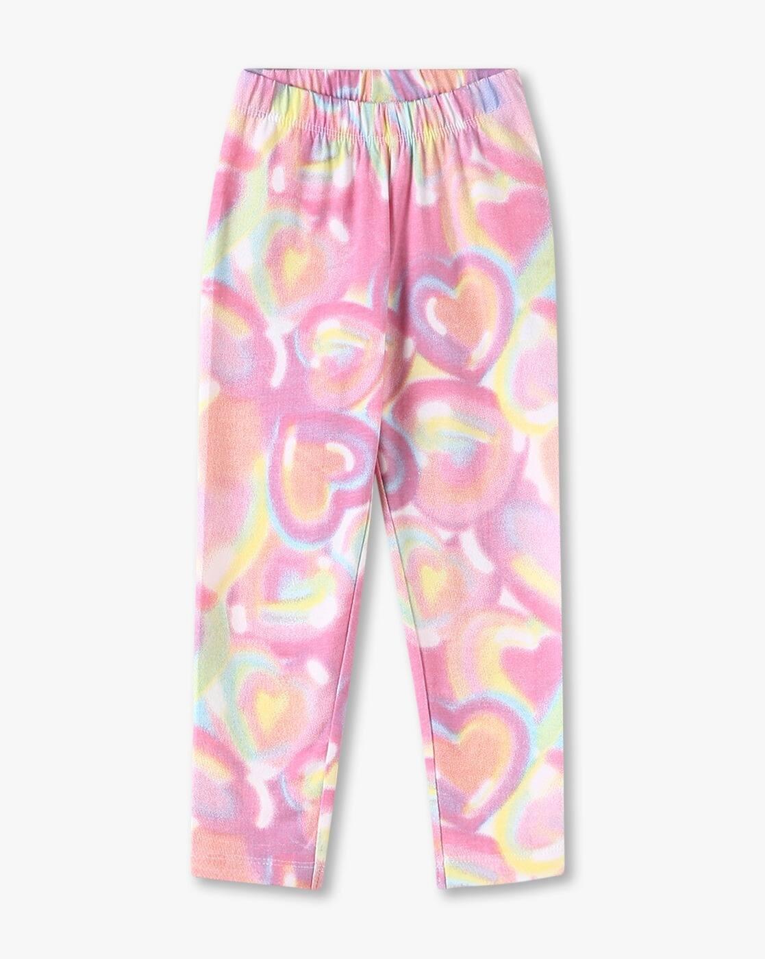 Girls Heart Print Skinny Leggings