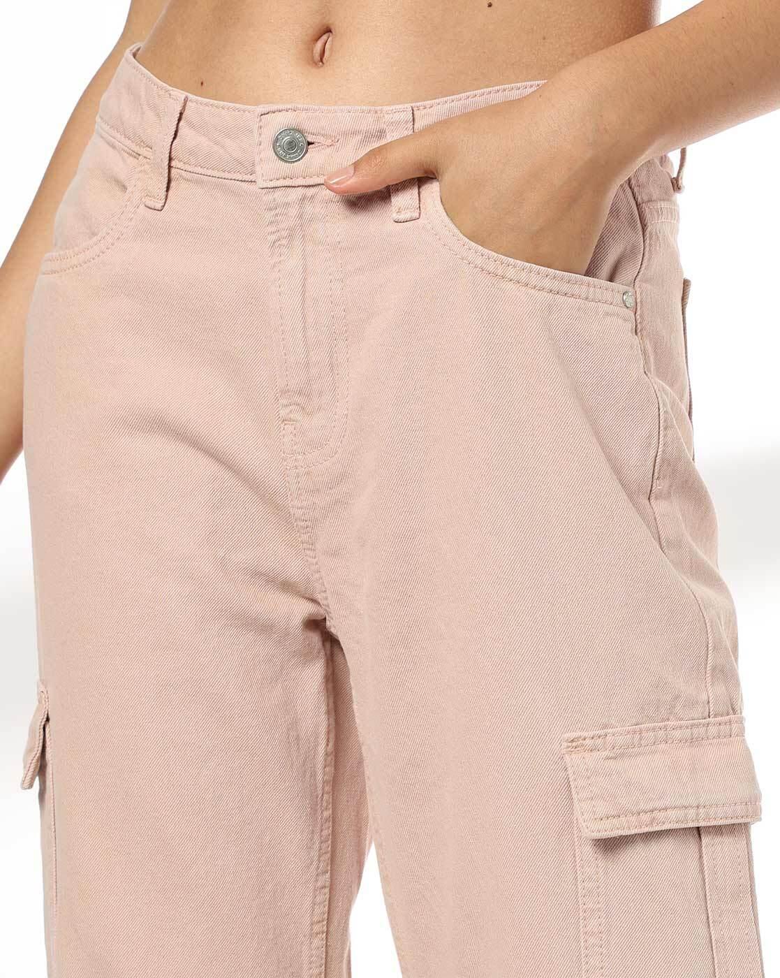 Women High-Rise Cargo Jeans