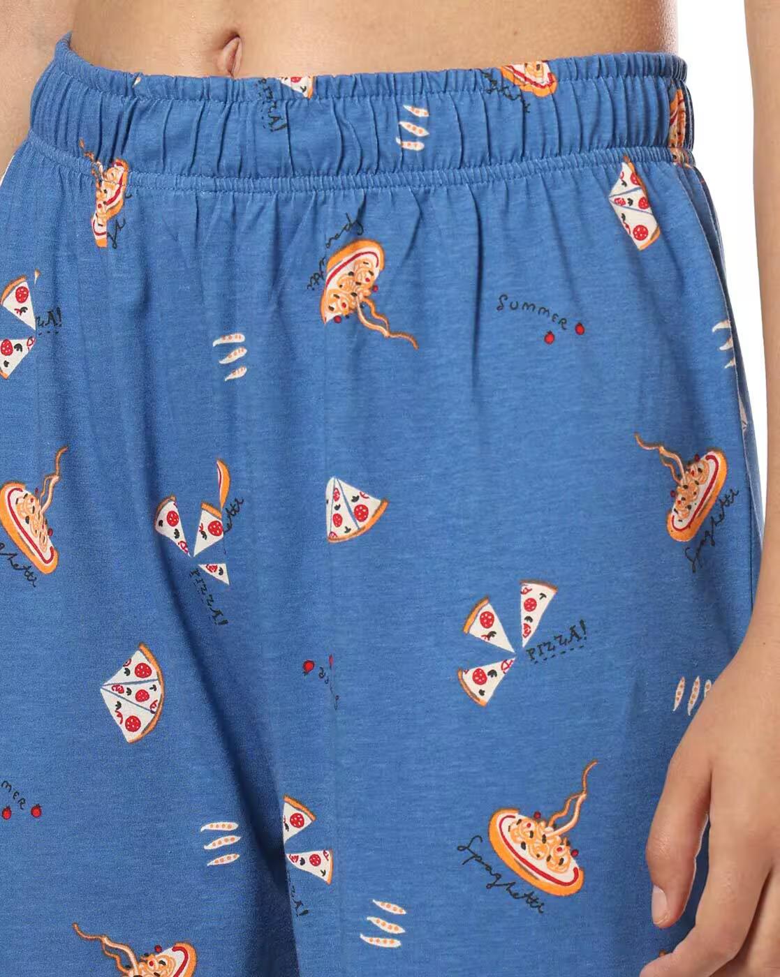 Women All-Over Print T-Shirt & Pyjamas Set