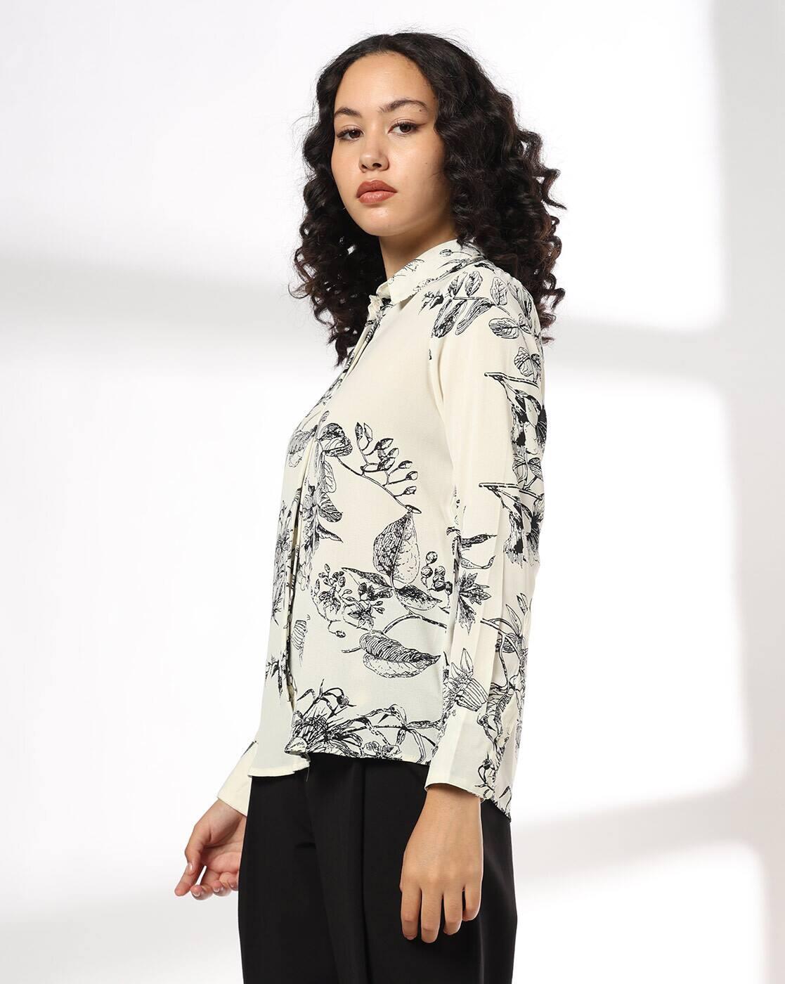 Women Printed Concealed Placket Classic Shirt