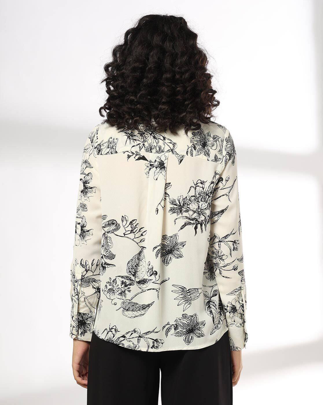Women Printed Concealed Placket Classic Shirt