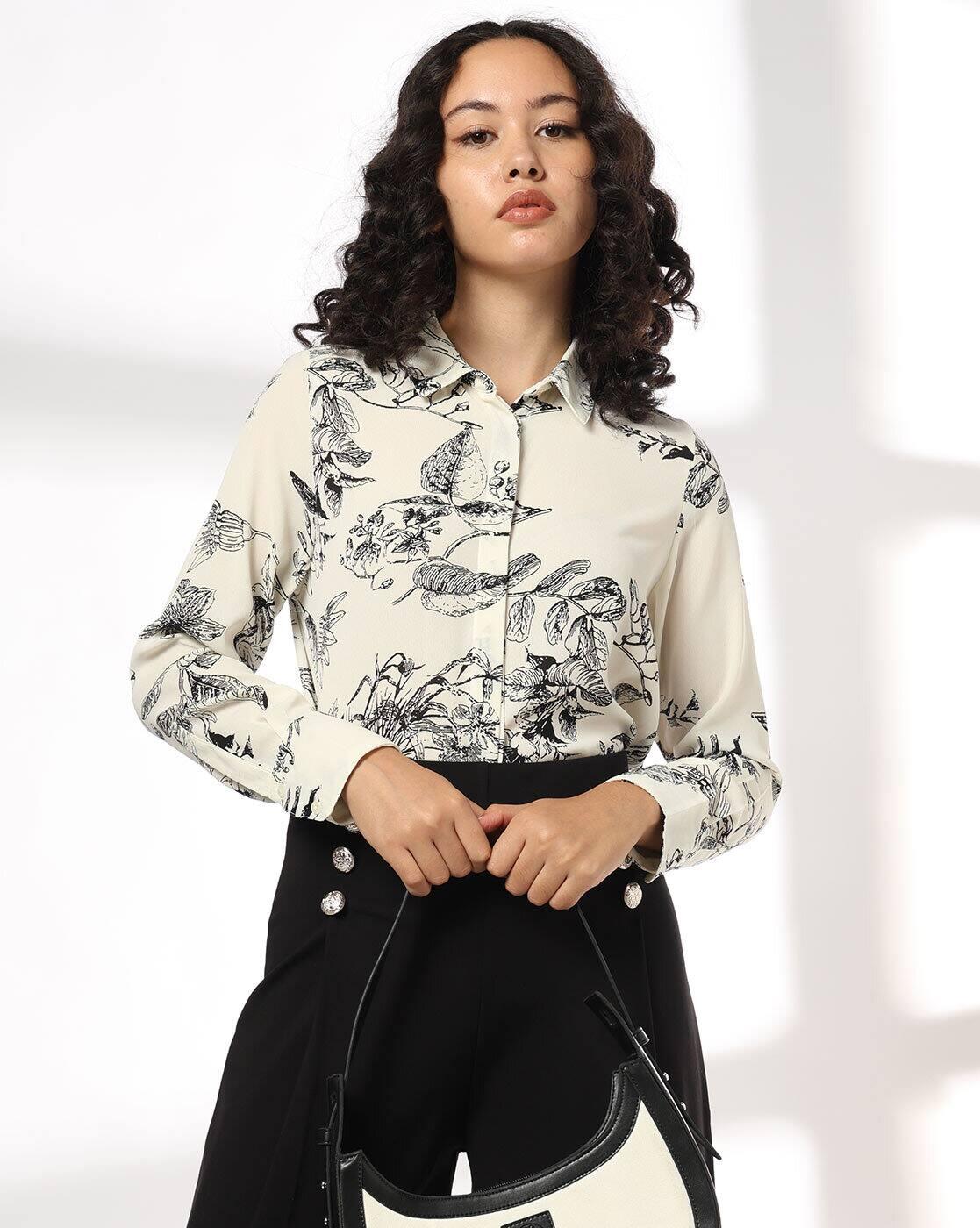 Women Printed Concealed Placket Classic Shirt