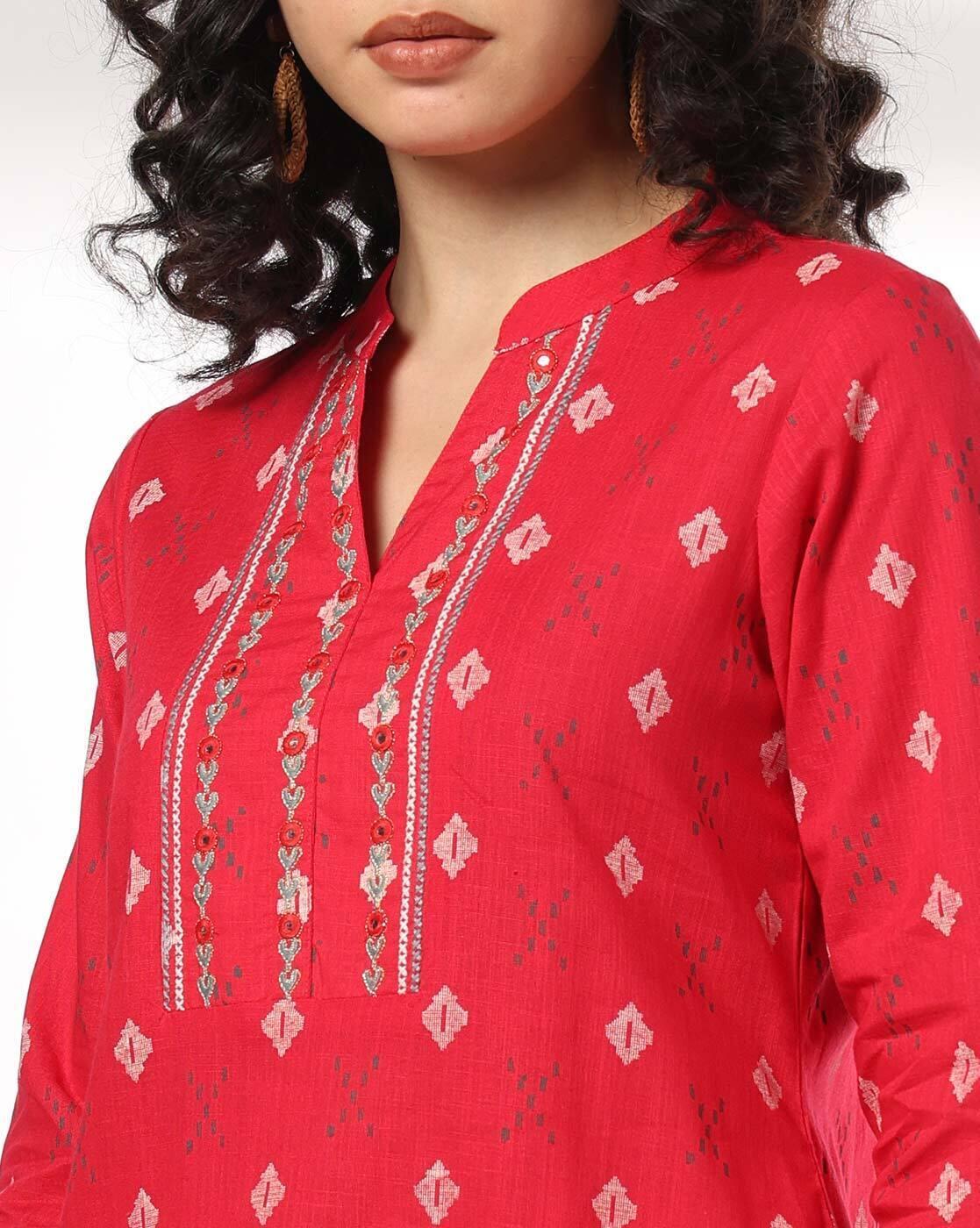 Women Geometric Print Staright Kurta