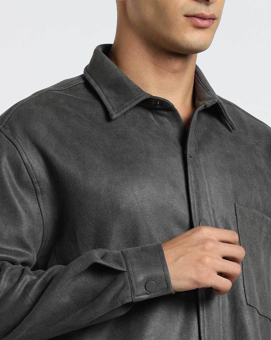 Premium Shacket in Polyurethane Fabric