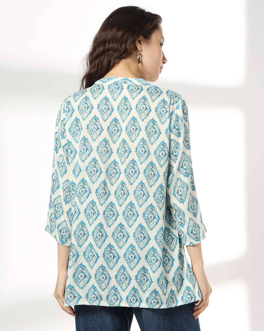 Women Geometric Print Straight Kurti