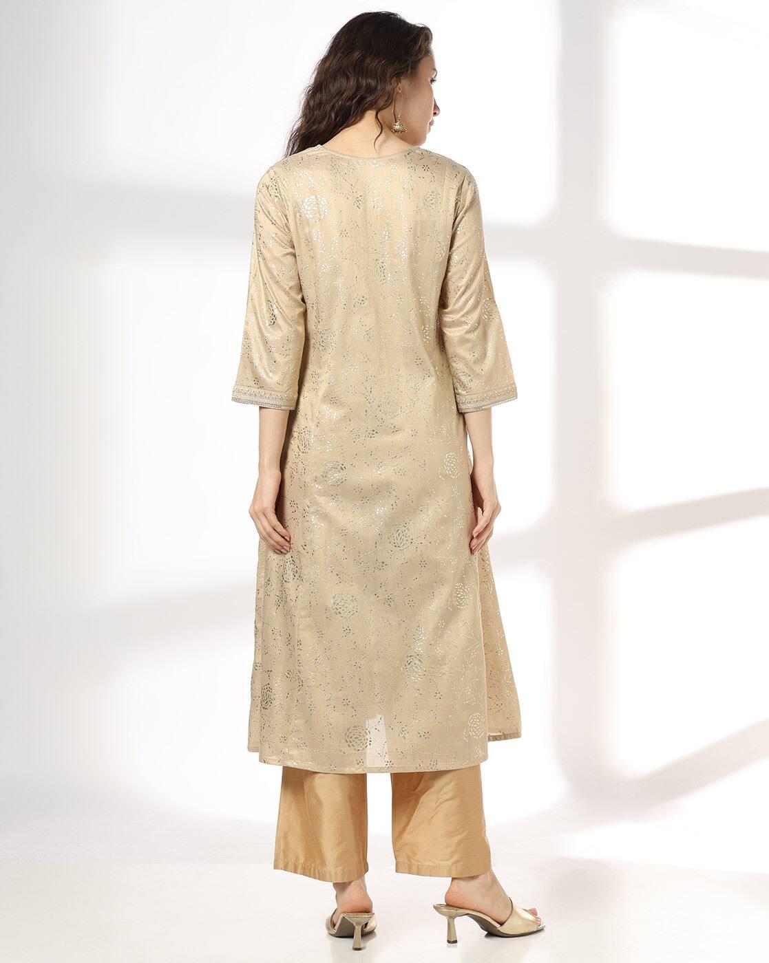 Women Embroidered Flared Kurta