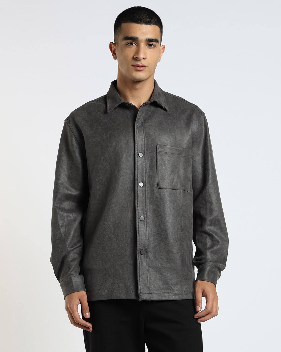 Premium Shacket in Polyurethane Fabric