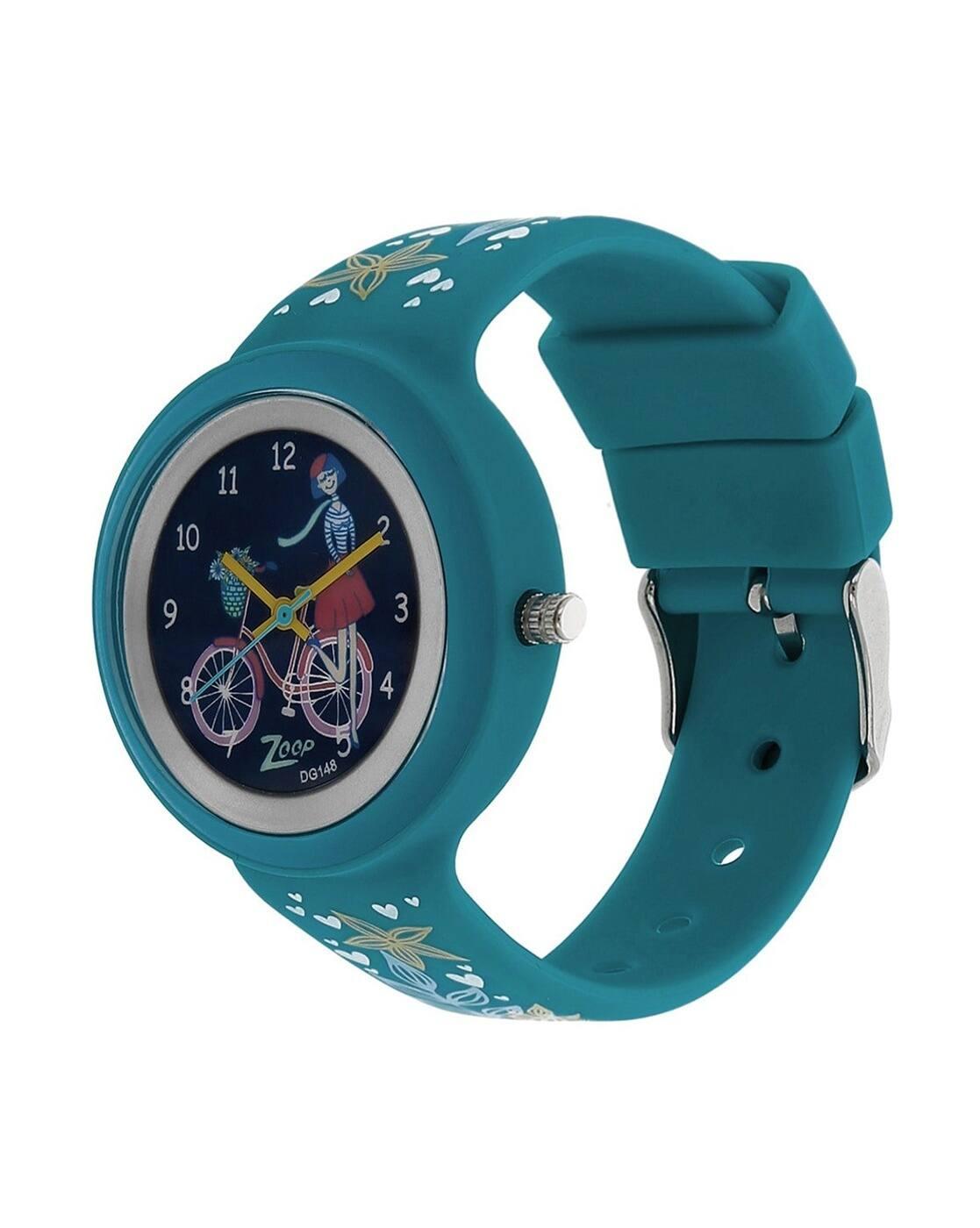 Girls Floral Print Analogue Watch-NU26006PP03W