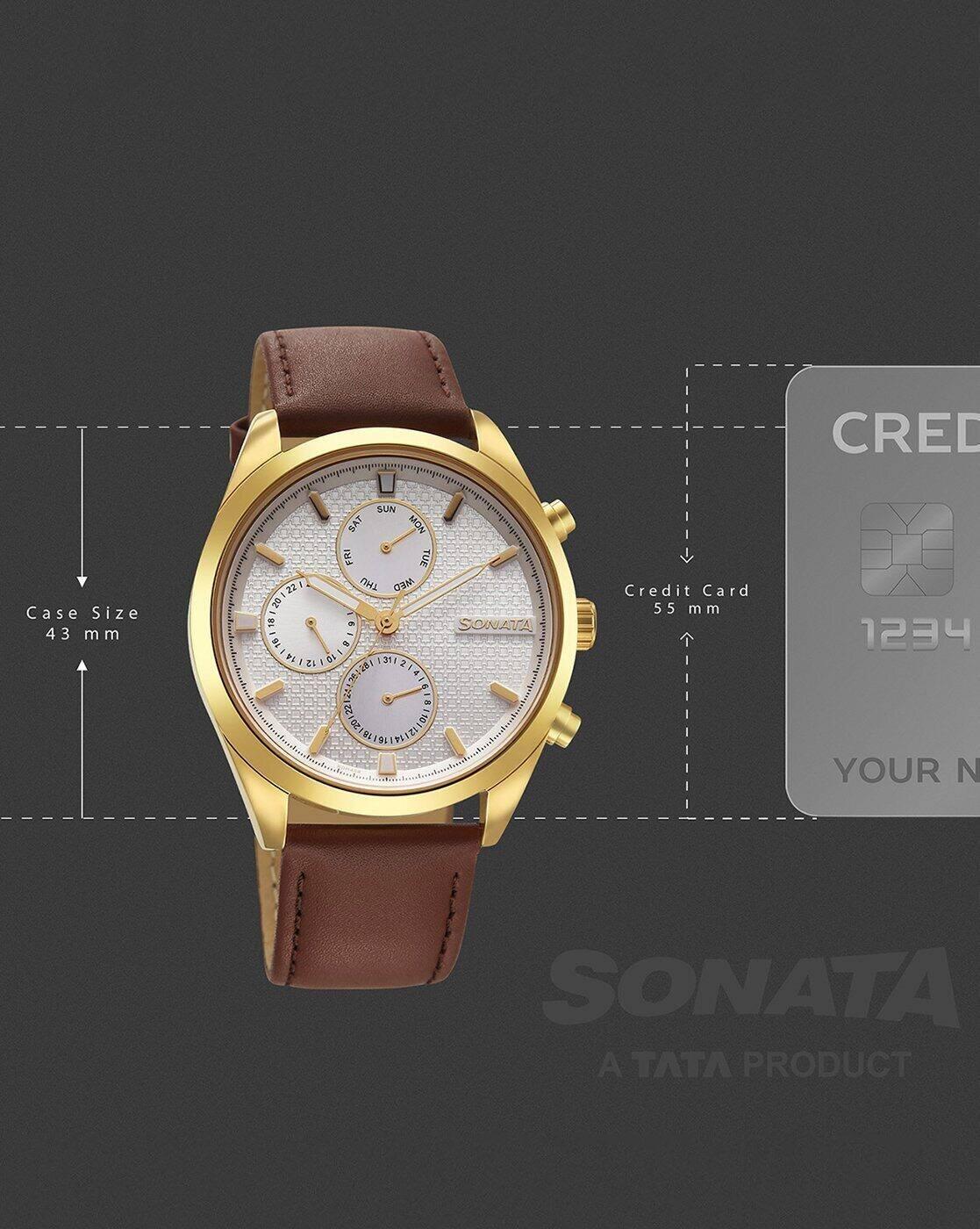 Men Leather Strap Chronograph Watch-NU7155YL01