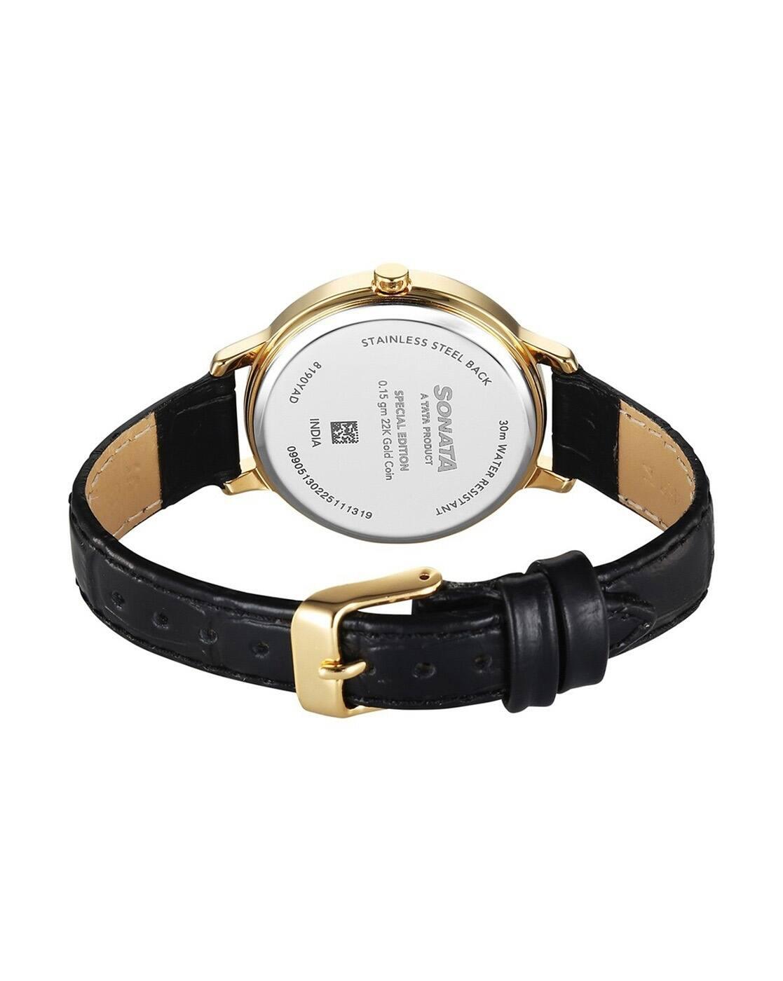 Women Leather Water-Resistant Analogue Watch - NU8190YL01