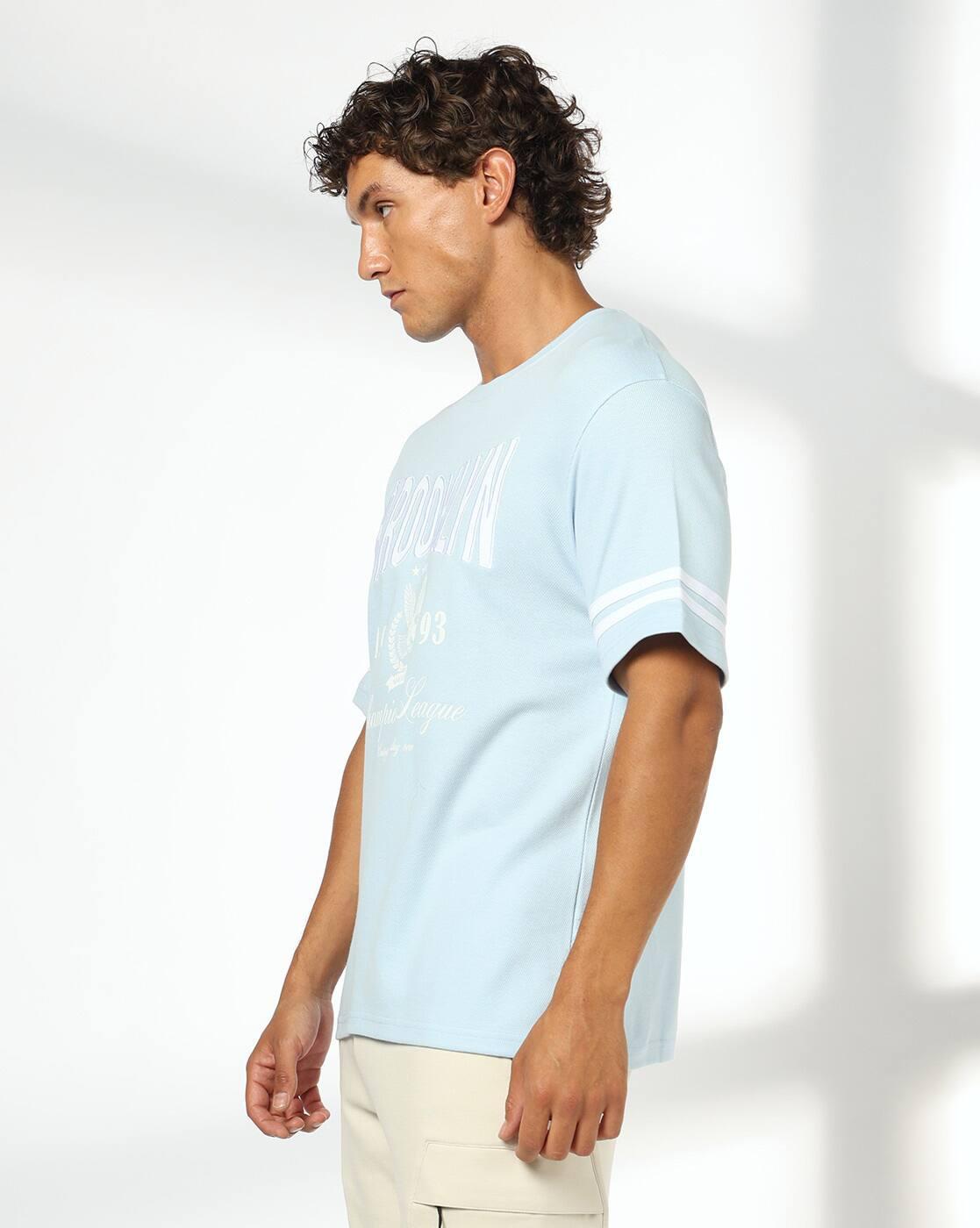 Men Typographic Print Regular Fit Crew-Neck T-Shirt