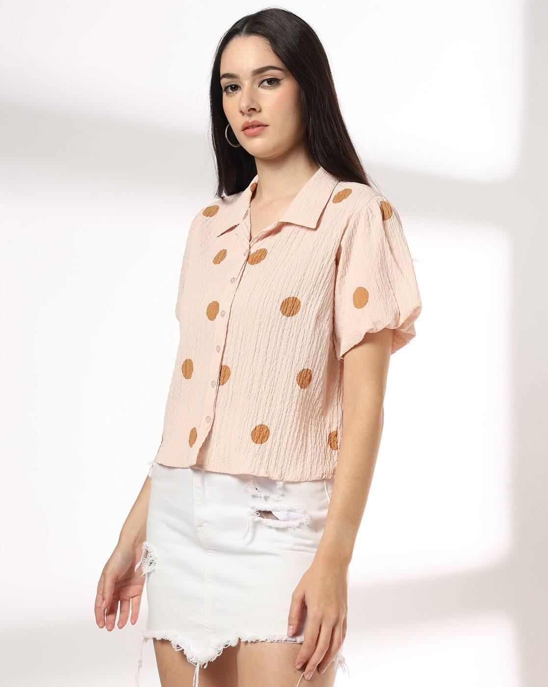Women Polka-Dot Print Regular Fit Shirt