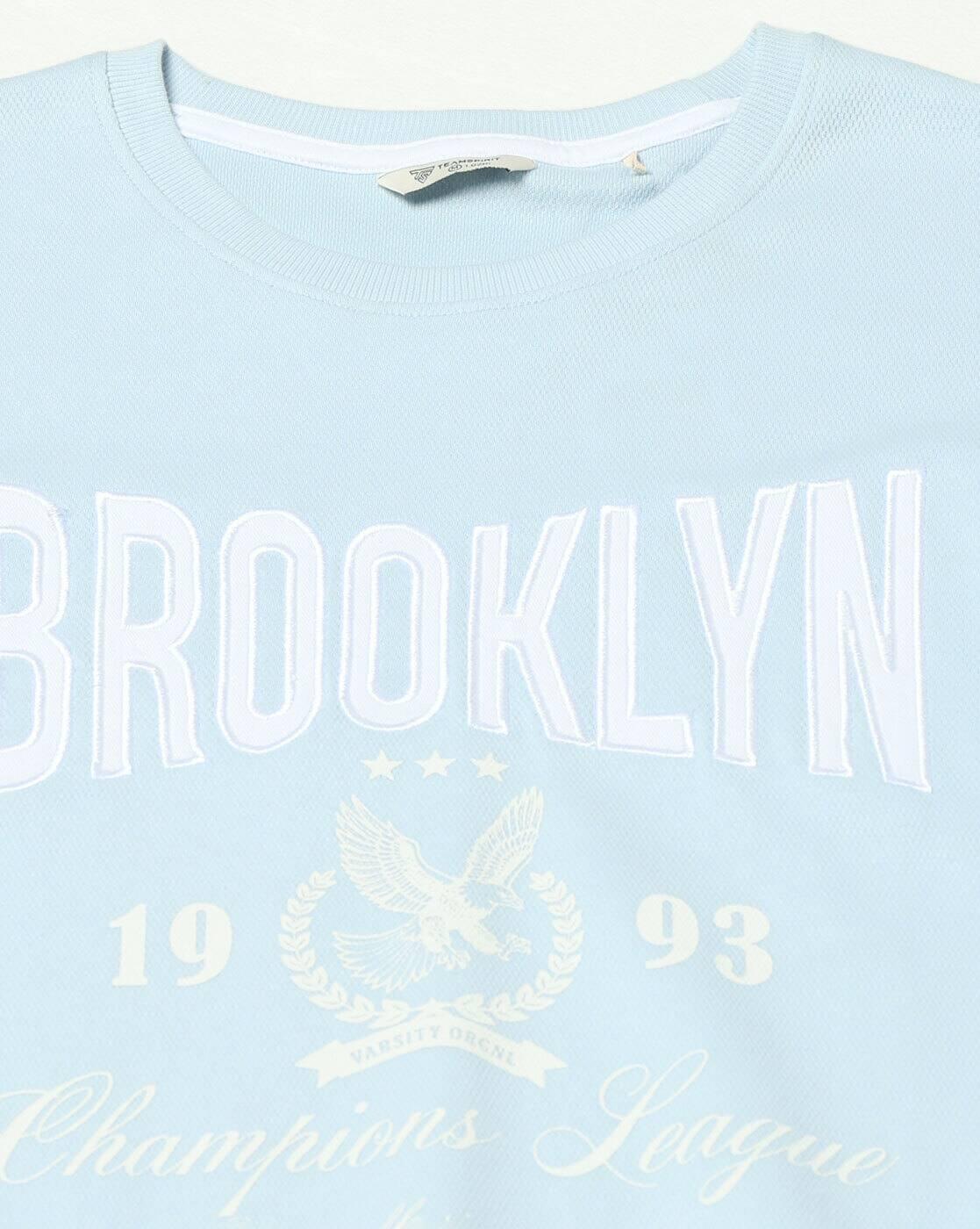 Men Typographic Print Regular Fit Crew-Neck T-Shirt