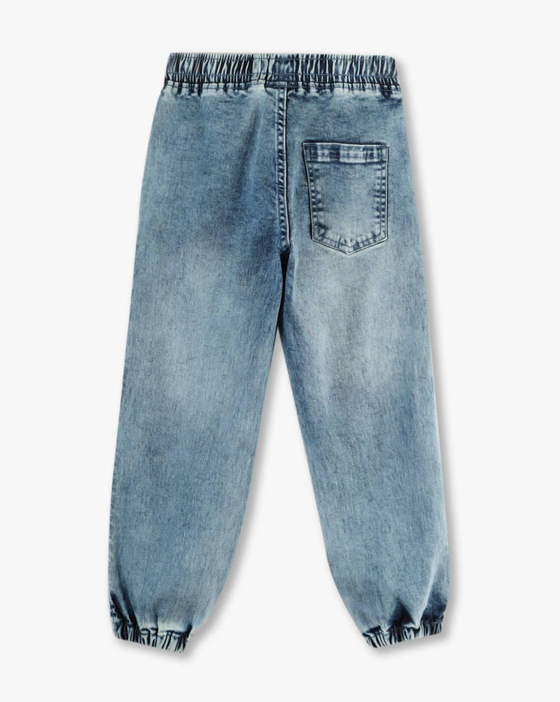Boys Light-Wash Jogger Fit Jeans
