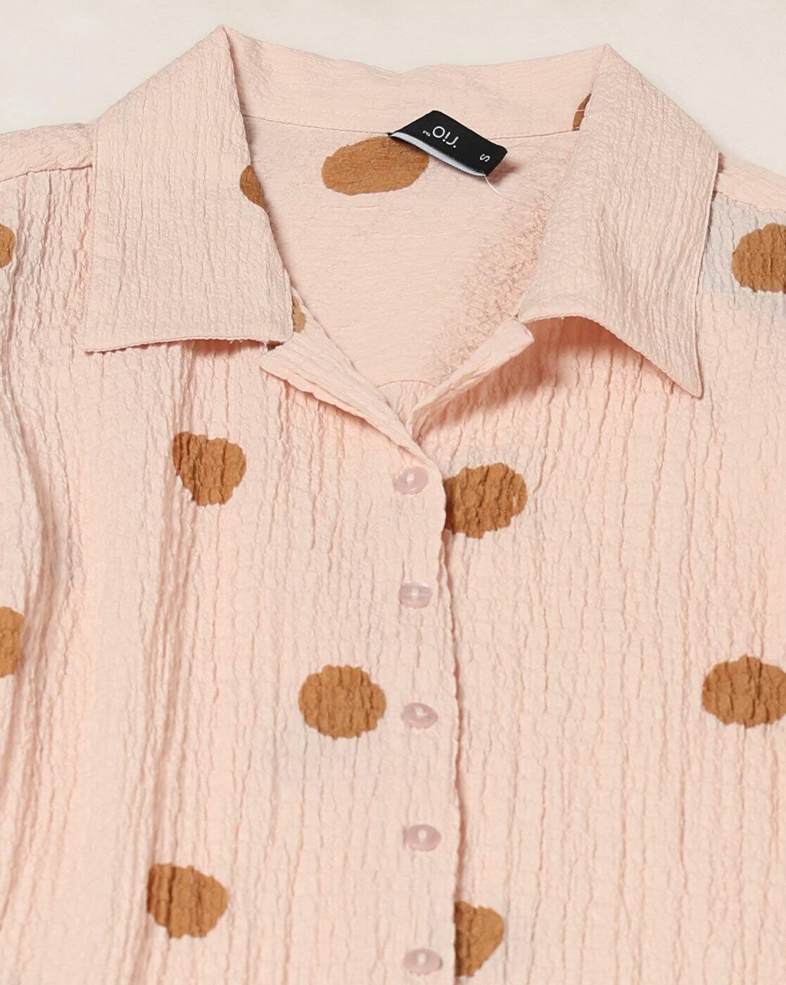 Women Polka-Dot Print Regular Fit Shirt