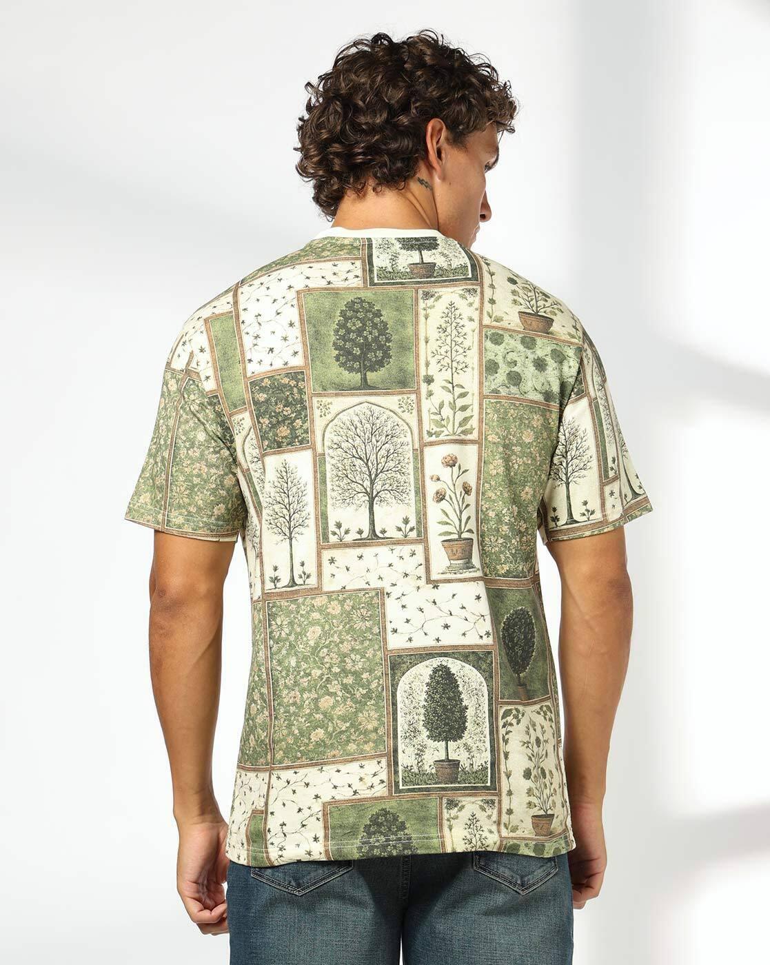Men Printed Relaxed Fit Crew-Neck T-Shirt