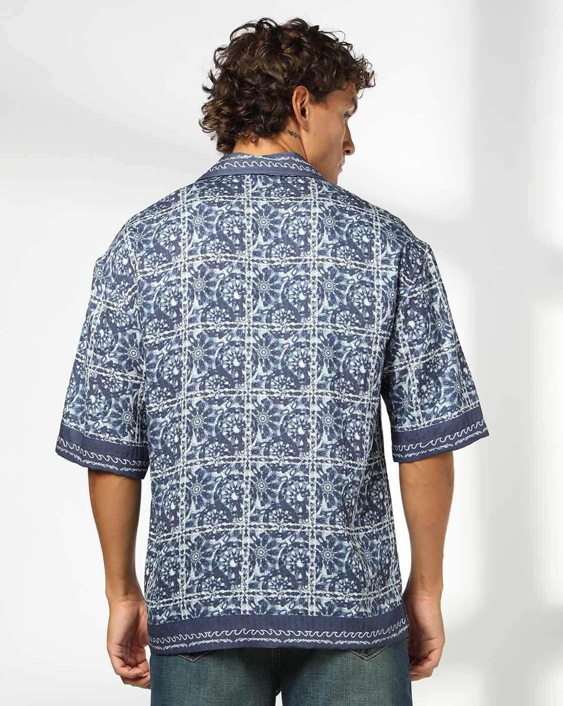 Men Printed Boxy Fit Shirt