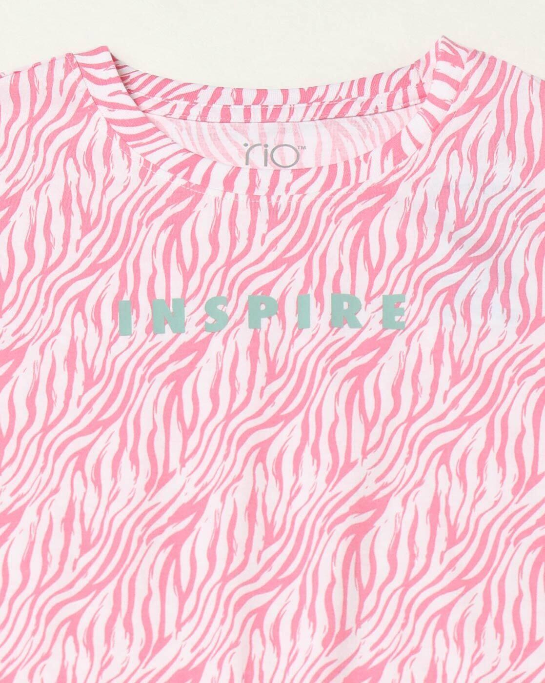 Women Printed T-Shirt & Pyjama Set