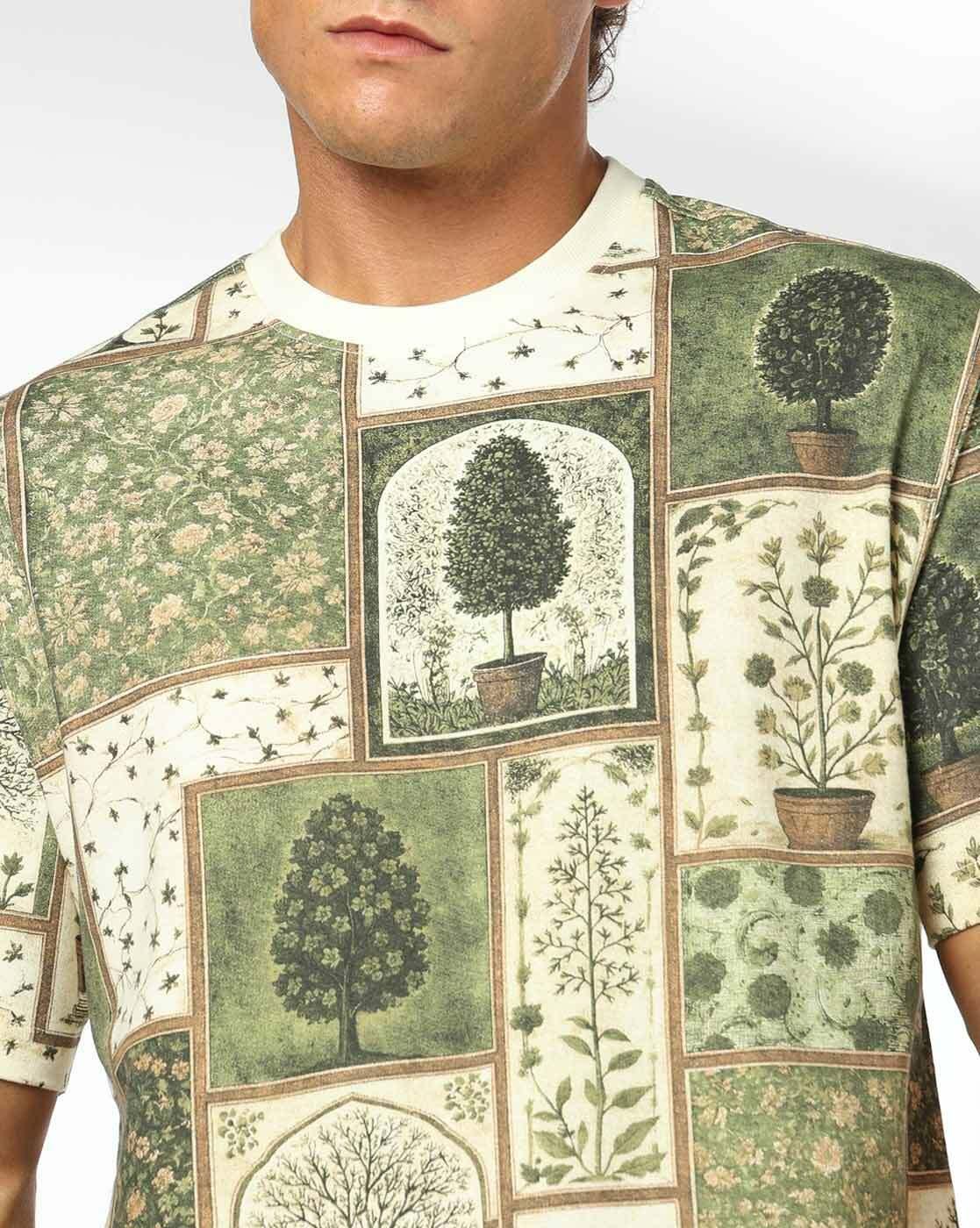 Men Printed Relaxed Fit Crew-Neck T-Shirt