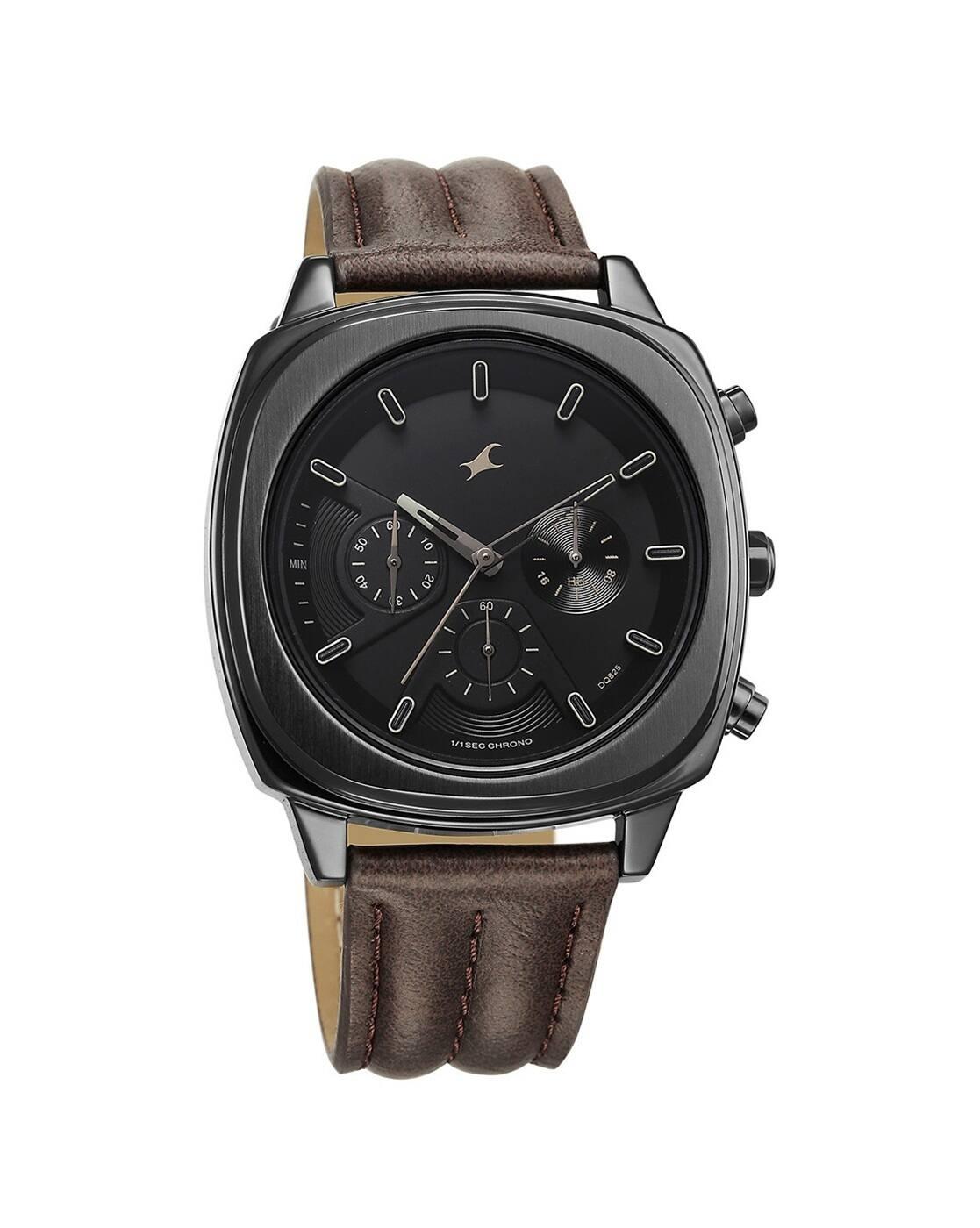 Men Chronograph Watch with Leather Strap-NU3319NL01