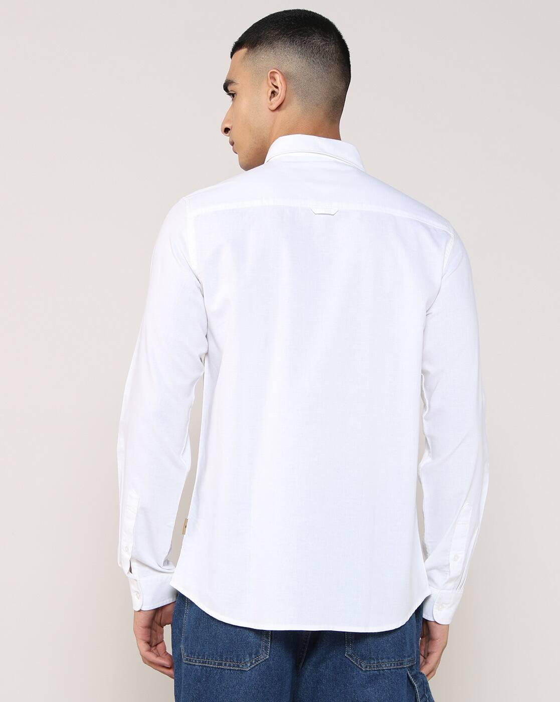 Men Regular Fit Shirt with Patch Pocket