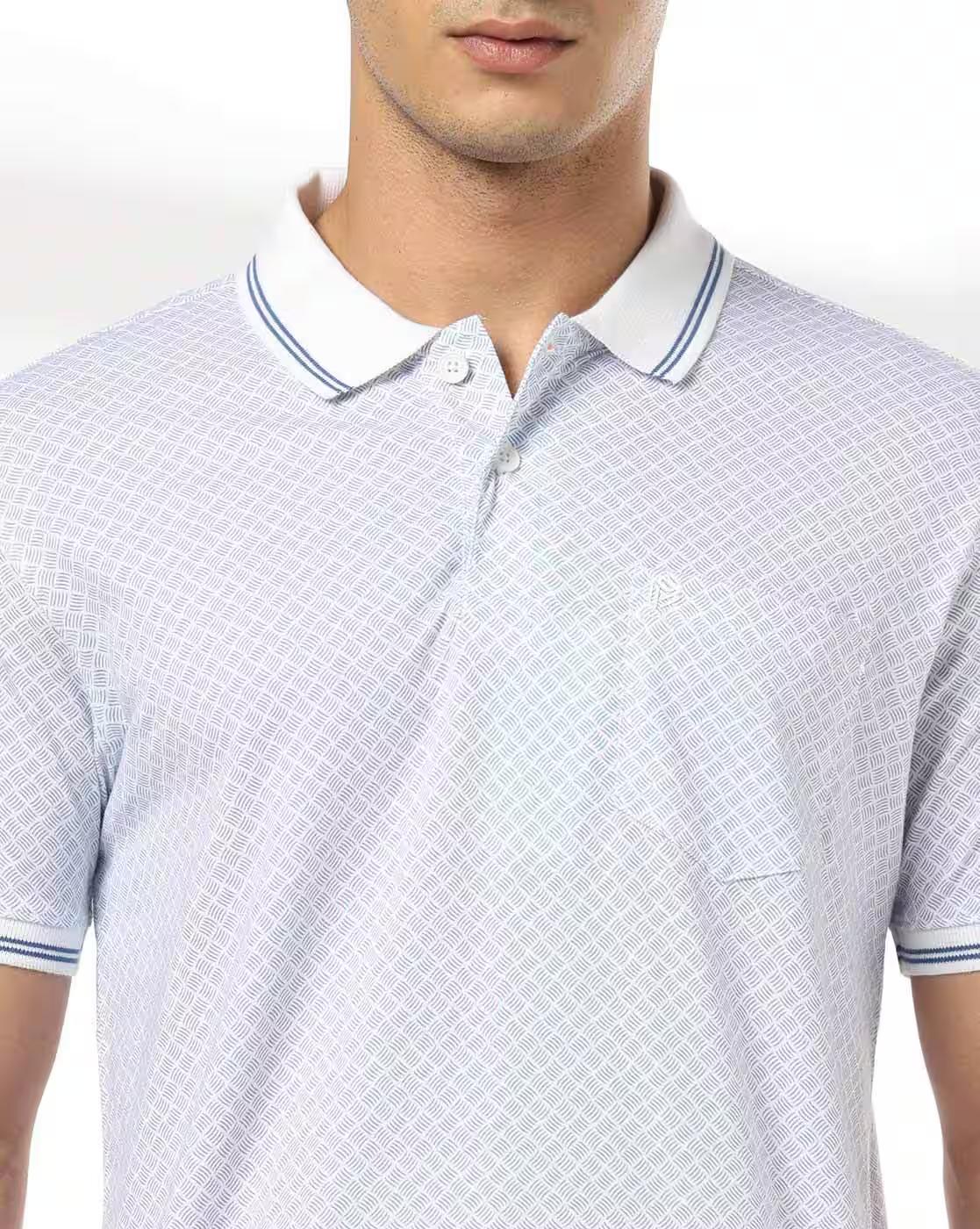 Men Printed Slim Fit Polo T-Shirt with Patch Pocket