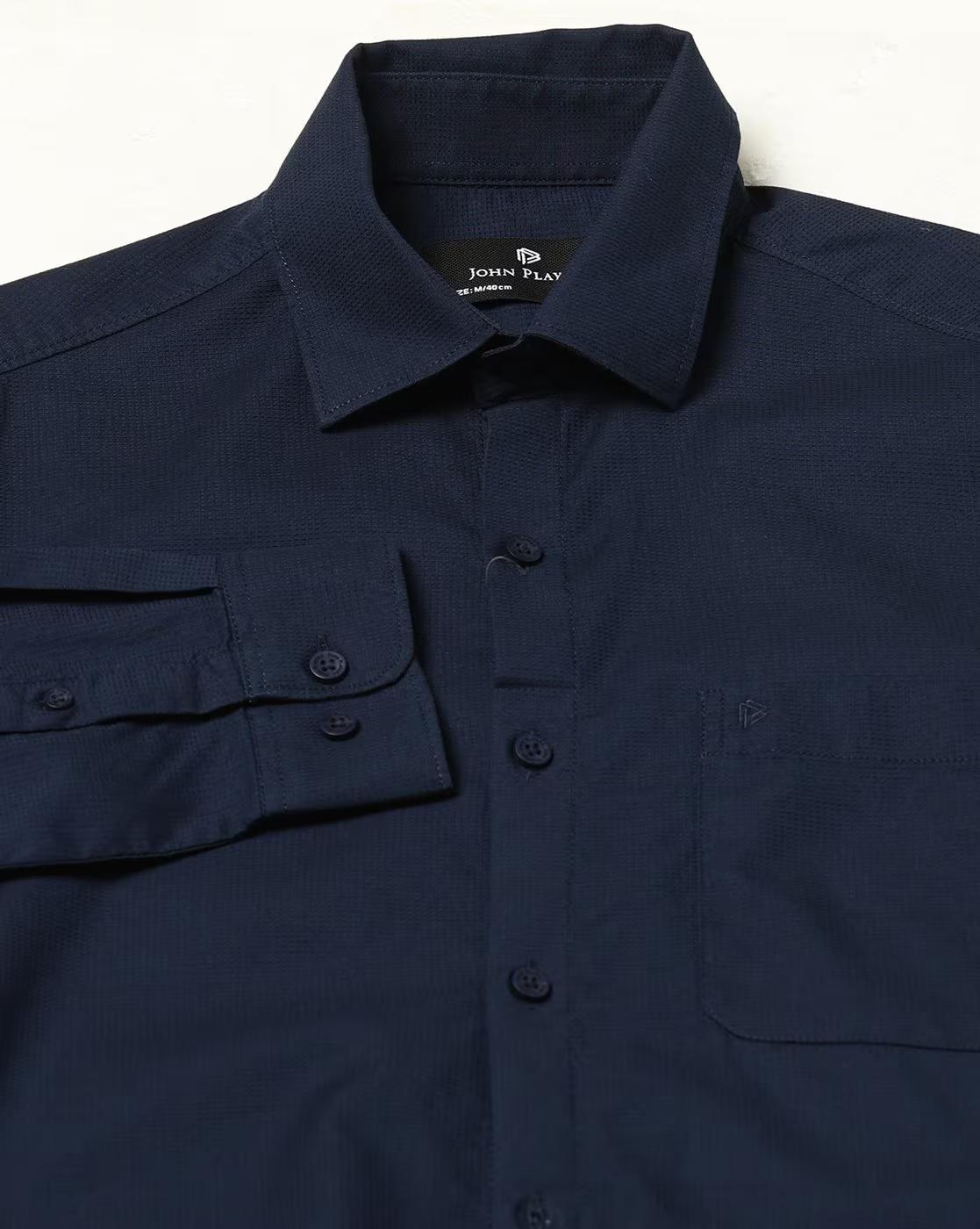 Men Slim Fit Cotton Shirt with Patch Pocket