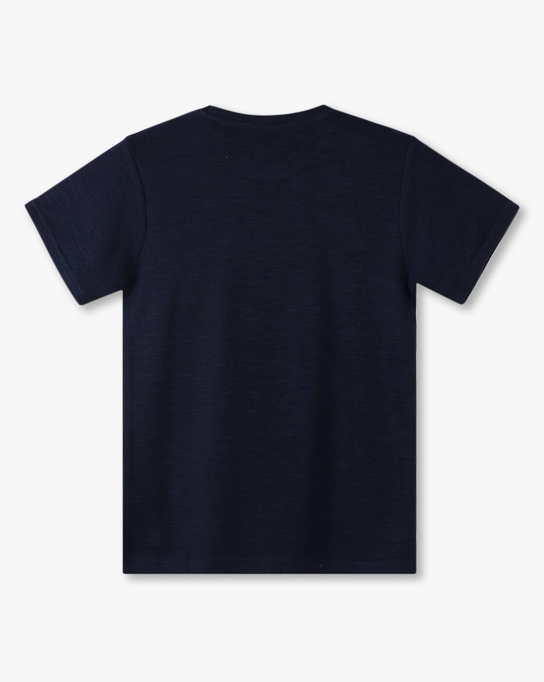 Boys Brand Print Regular Fit Round-Neck T-Shirt