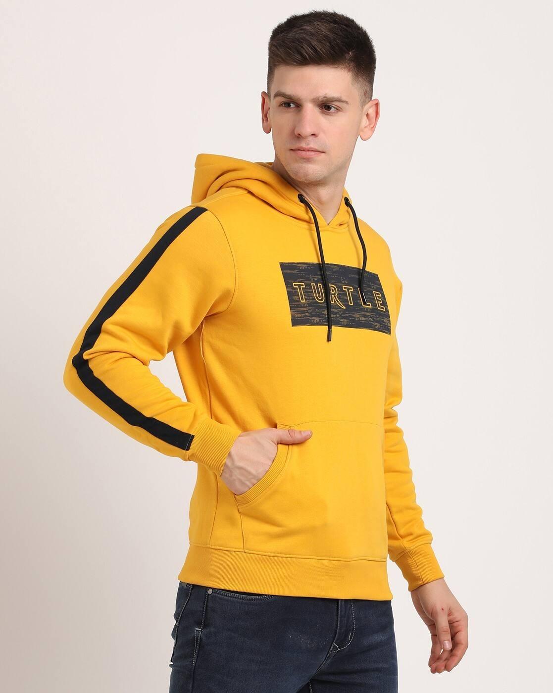 Men Brand Print Regular Fit Hoodie