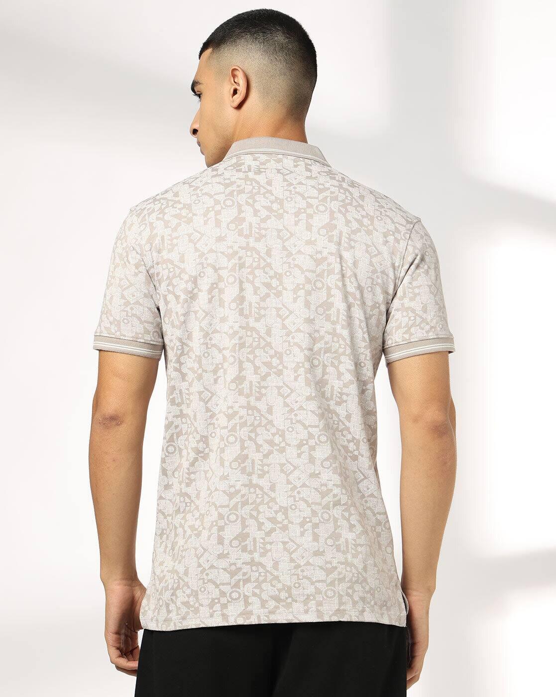 Men Printed Slim Fit Polo T-Shirt