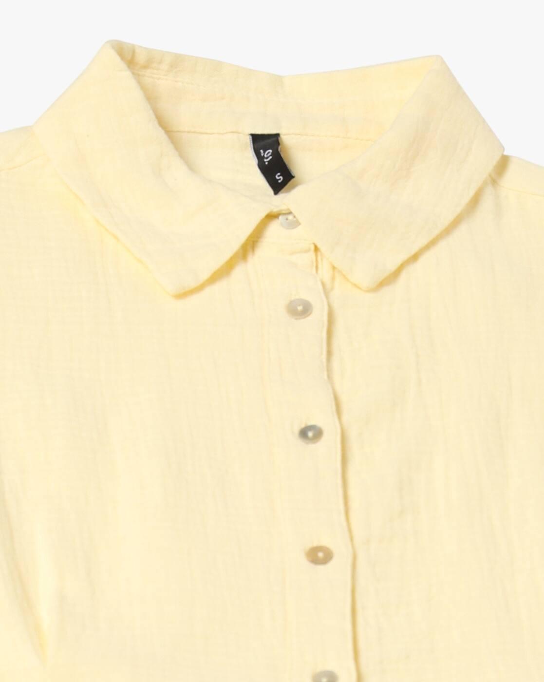 Women Patterned Boxy Fit Shirt with Side Tie-Up